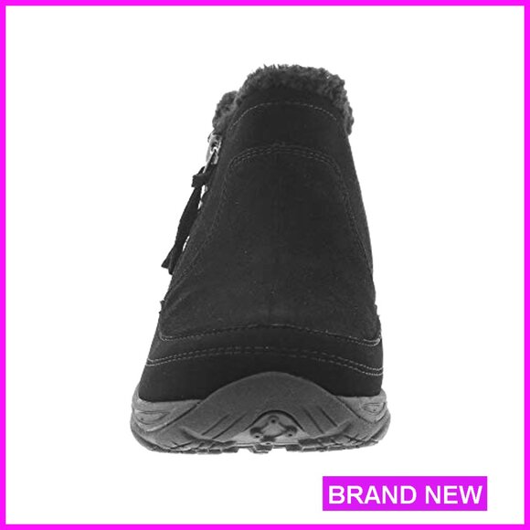 Water-Resistant Suede Bootie Hiking Sneaker Chic Ankle Boots Faux Wool Trim - Picture 6 of 8